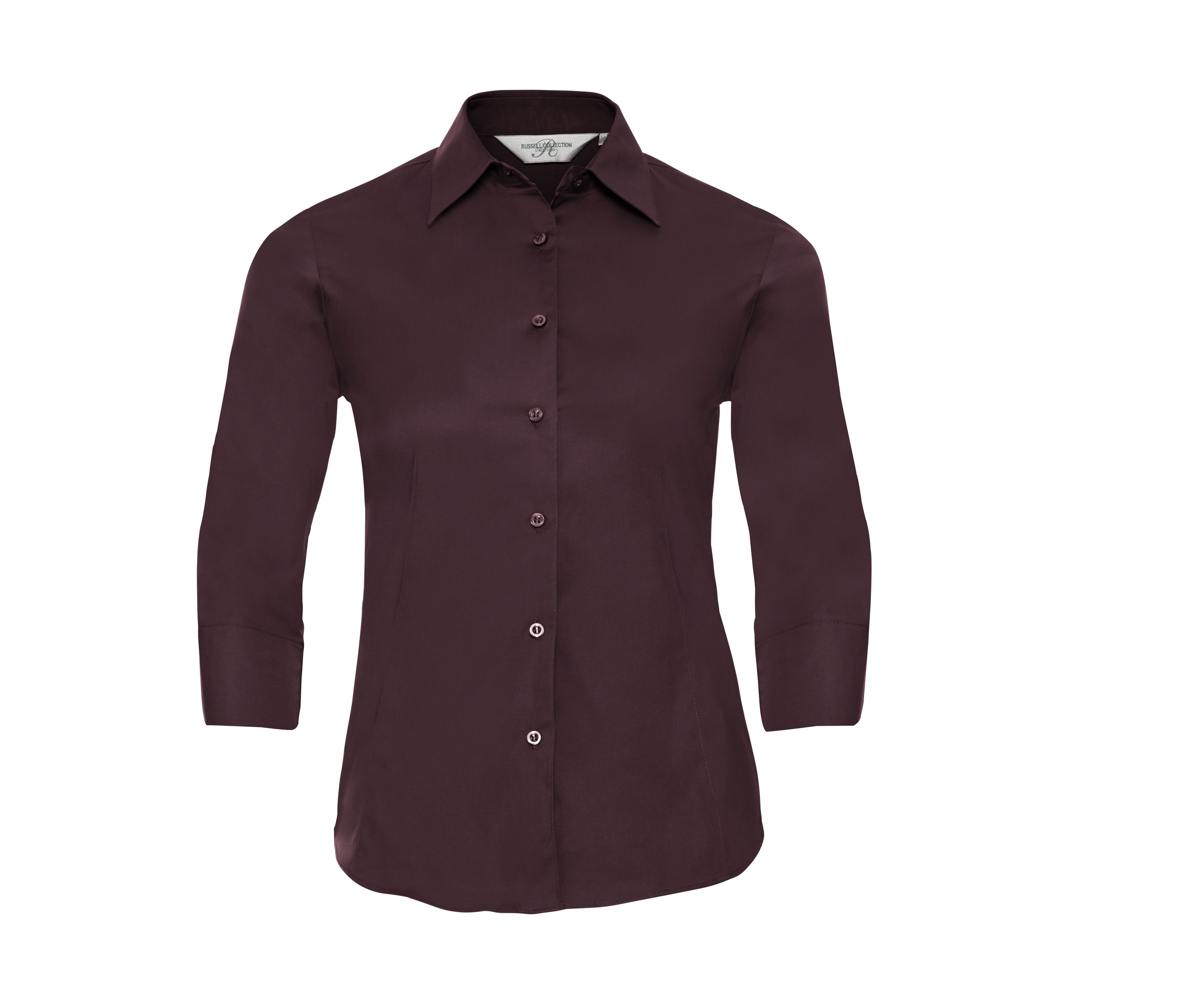 LADIES' 3/4 SLEEVE FITTED STRETCH SHIRT