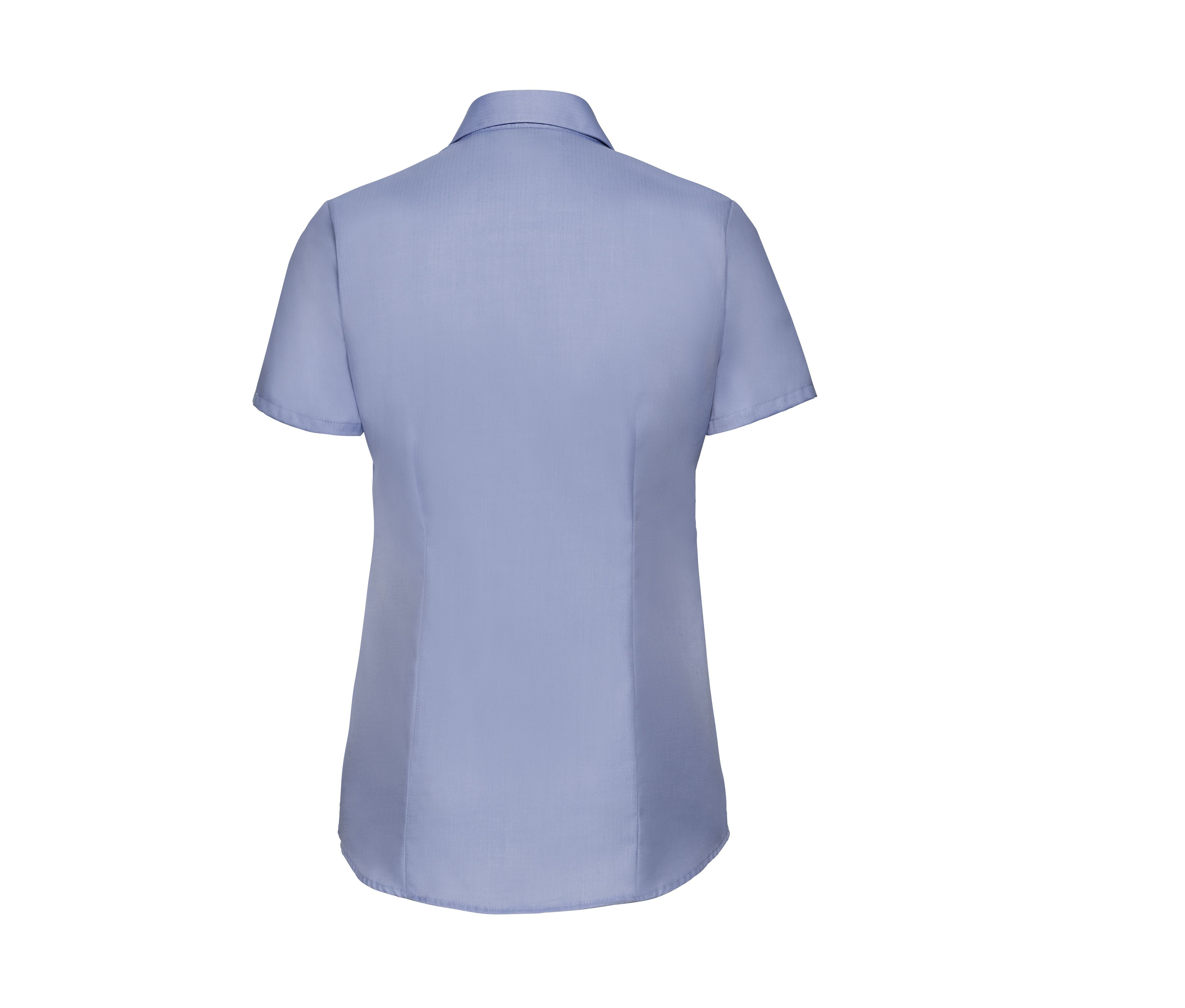 LADIES' SHORT SLEEVE TAILORED HERRINGBONE SHIRT