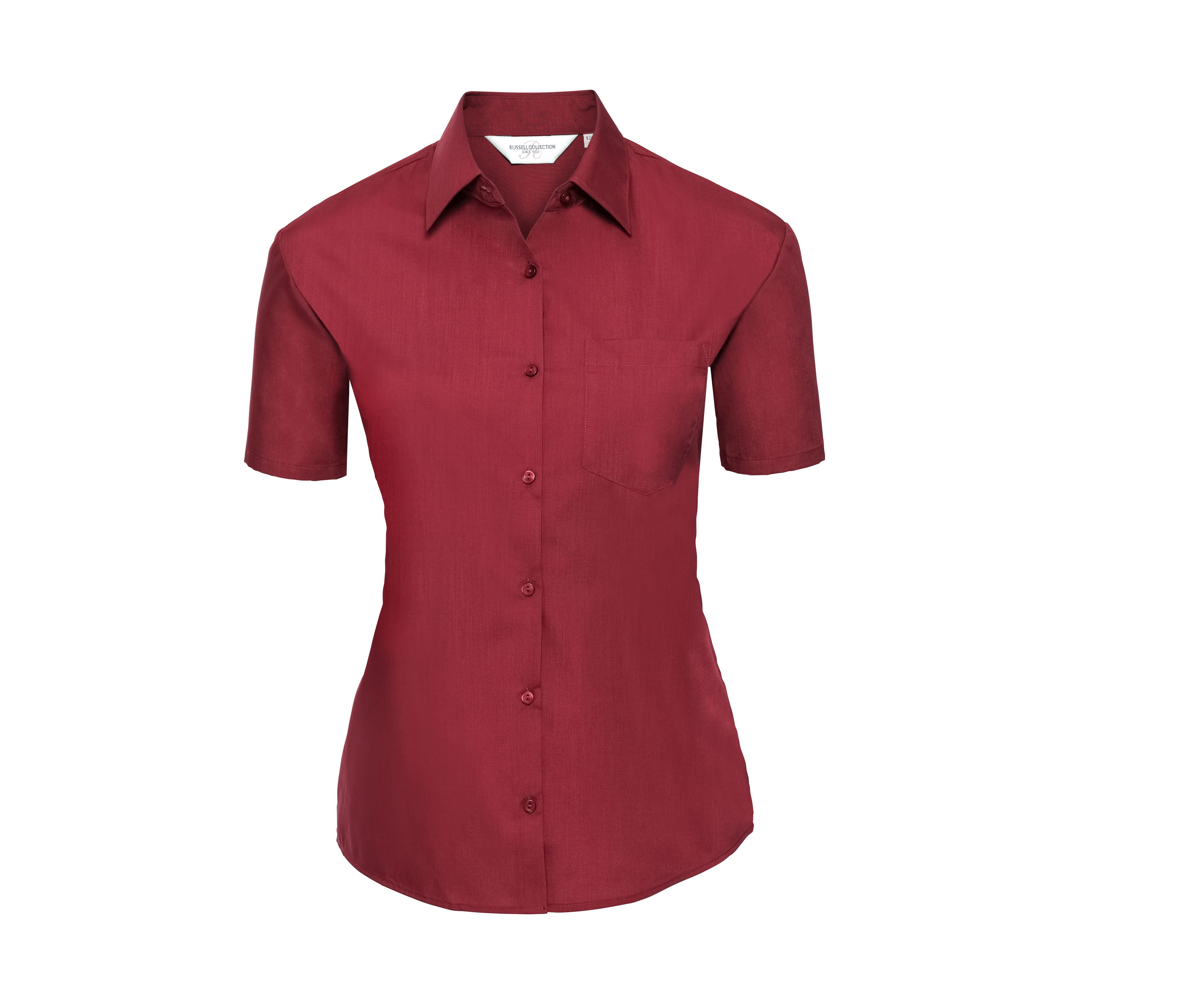 LADIES' SHORT SLEEVE CLASSIC POLYCOTTON POPLIN SHIRT