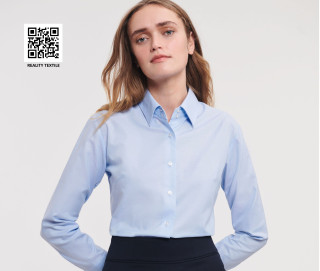 LADIES' LONG SLEEVE TAILORED OXFORD SHIRT