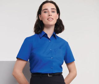 LADIES' SHORT SLEEVE CLASSIC POLYCOTTON POPLIN SHIRT